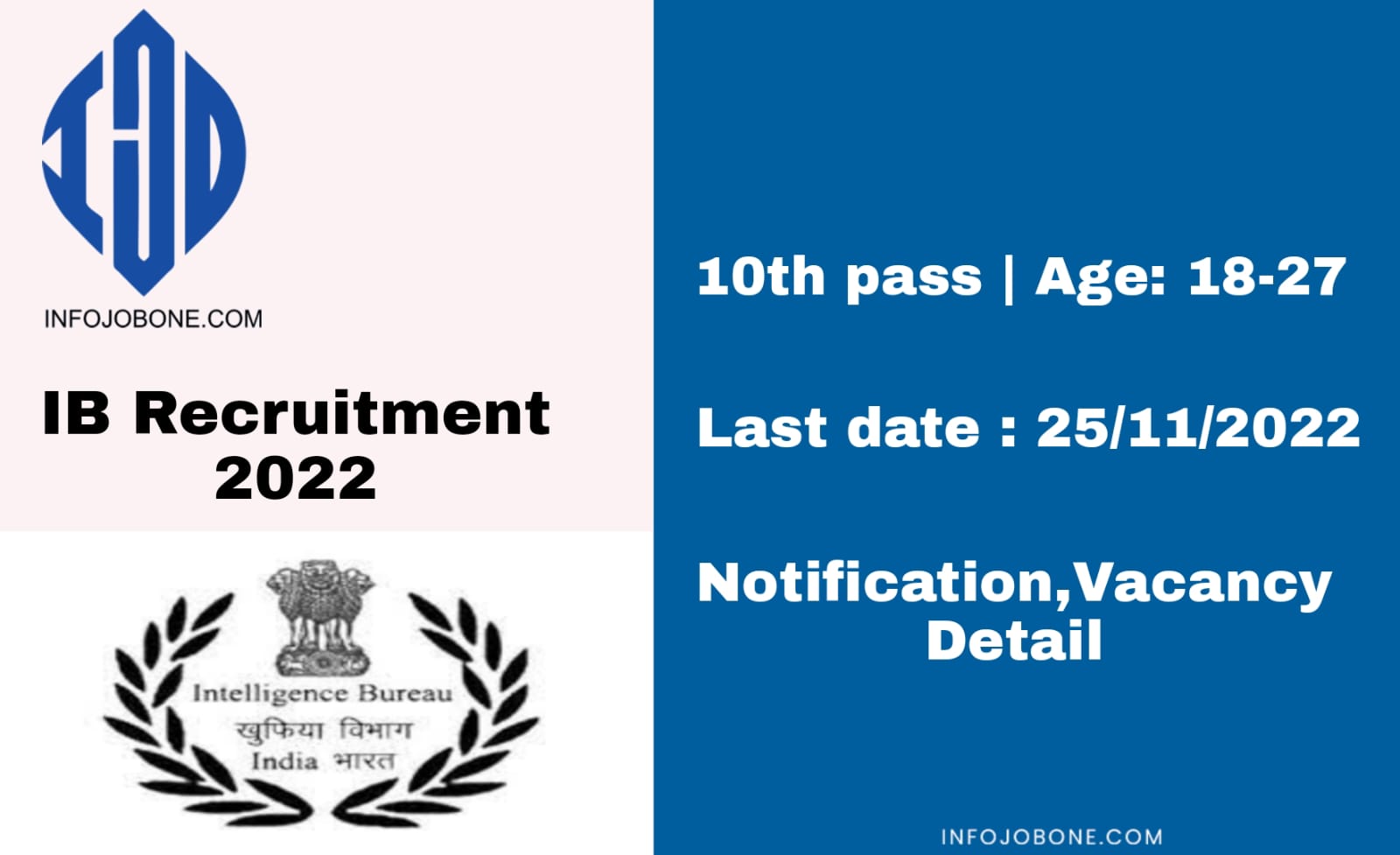 IB Notification Out for 1671 SA and MTS Vacancies Recruitment 2022